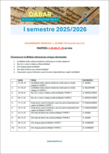 Calendario Corsi 1° semestre
