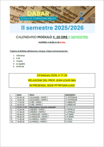 Calendario Corsi 2° semestre
