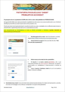 Problemi accesso MoodleCloud